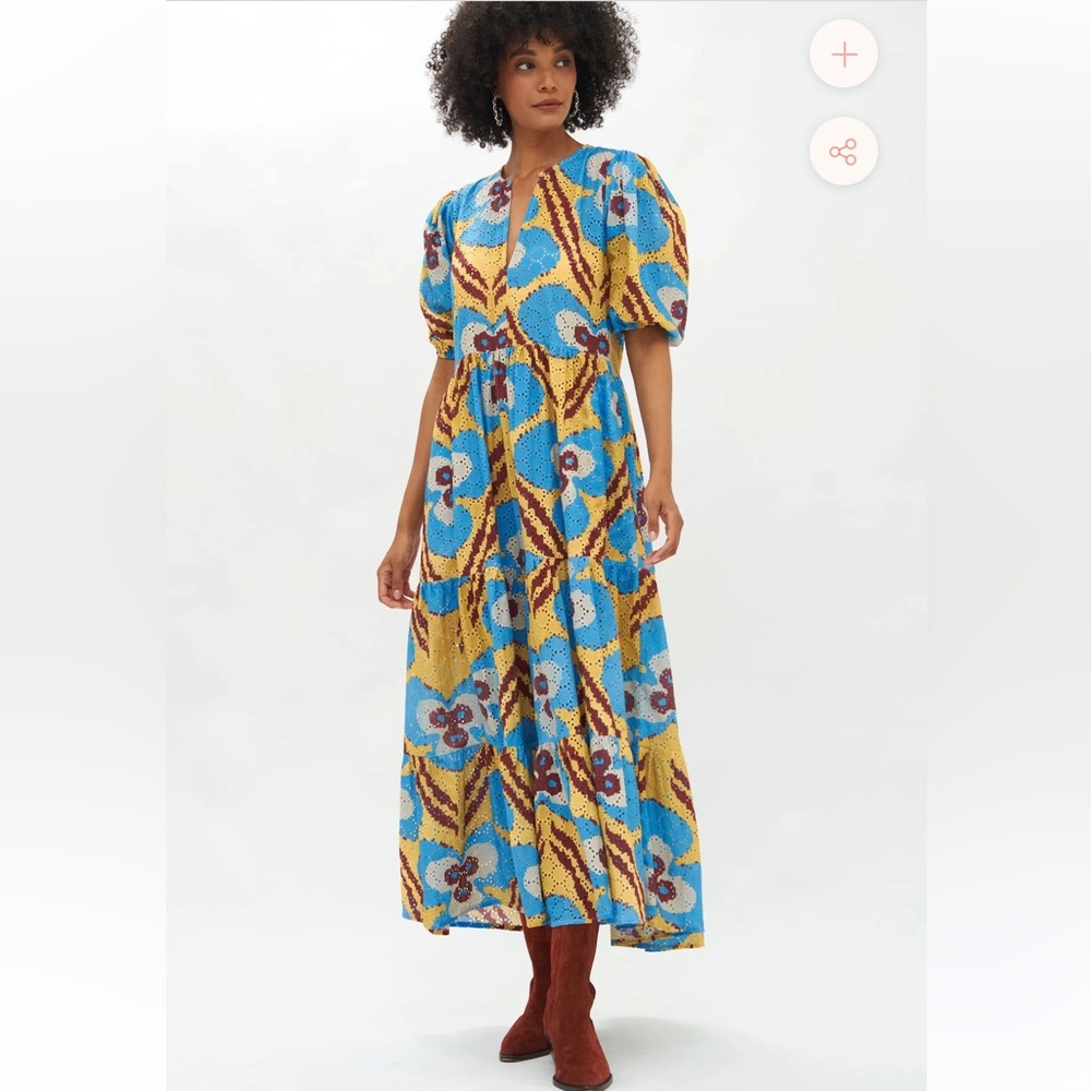 NWT Oliphant Puff Sleeve Maxi - Patola Mustard